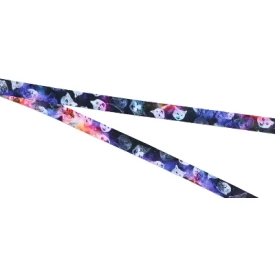 Space Cat Galaxy Breakaway Lanyard W/ Charm Clear ID Badge Holder Keychain image {2}