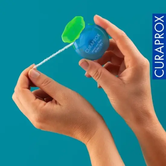 Curaprox DF 846 Implant-Saver Floss, 30-Count Microfibre Strands for Gentle Implant and Bridge Cleaning image {3}