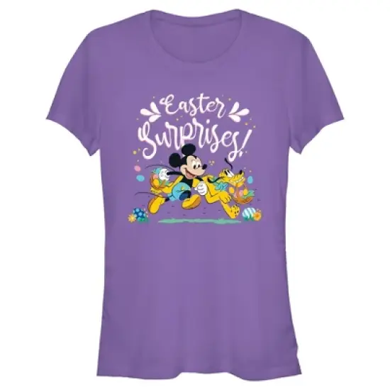 Junior's Mickey & Friends Easter Surprises Mousey and Pluto T-Shirt image {3}