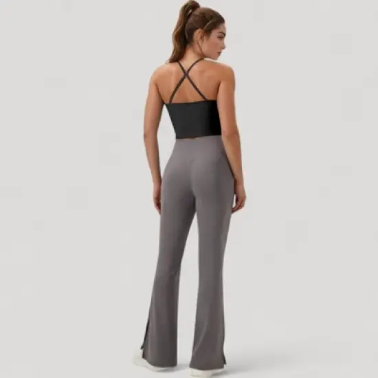 Anna-Kaci Active Women's Scoop Neck Racerback Tank Top with Handkerchief Hem and Built-In Shelf Bra for Low Impact Activity image {7}