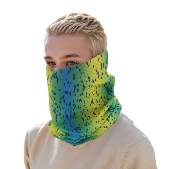 Unique Bargains Sunscreen Stripes Pattern Face Scarf Mask Blue Yellow 1 Pc image {4}