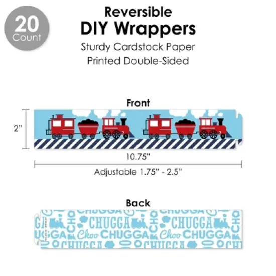 Big Dot of Happiness Railroad Party Crossing - Steam Train Birthday Party or Baby Shower Favors and Cupcake Kit - Fabulous Favor Party Pack - 100 Pc image {2}