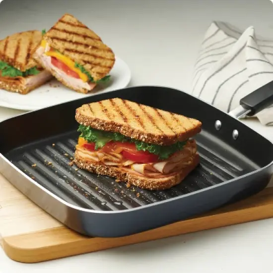 Tramontina 11" Aluminum Non Stick Square Grill - Blue image {4}