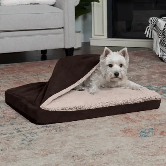 FurHaven Berber & Suede Blanket Top Orthopedic Dog Bed image {2}
