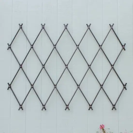 Achla Designs 43" Traditional Wall Mounted Lattice Iron Garden Trellis Graphite Powder Coat Finish image {4}
