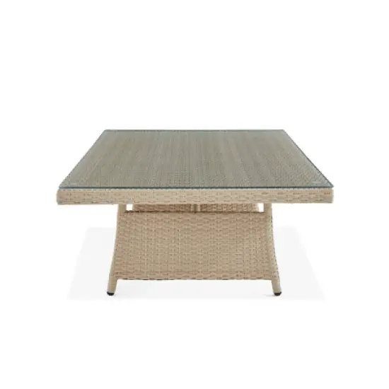 Canaan 2pc Outdoor Wicker Corner Sectional Seating Set Cream - Alaterre Furniture image {9}