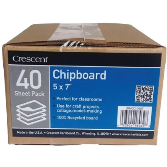 Crescent Mounting Chipboard, 5 x 7 Inches, Gray, Pack of 40 image {1}