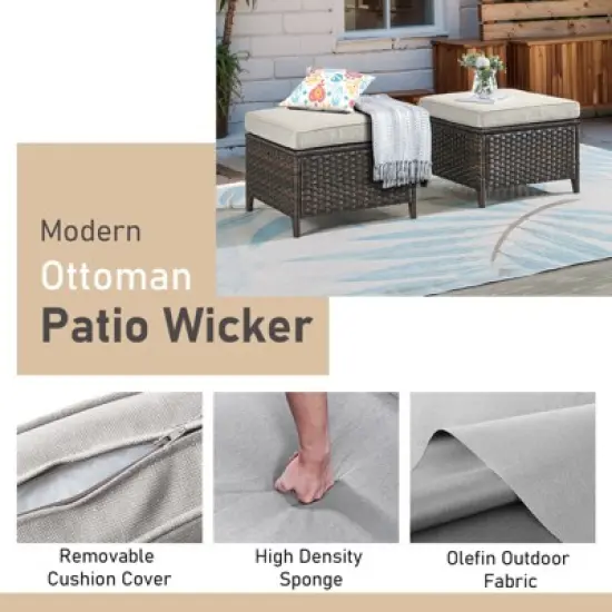 Gymojoy 6 Pieces Outdoor Sofa with Swivel Chairs Ottoman, Coffee Table, Patio Furniture Set image {13}