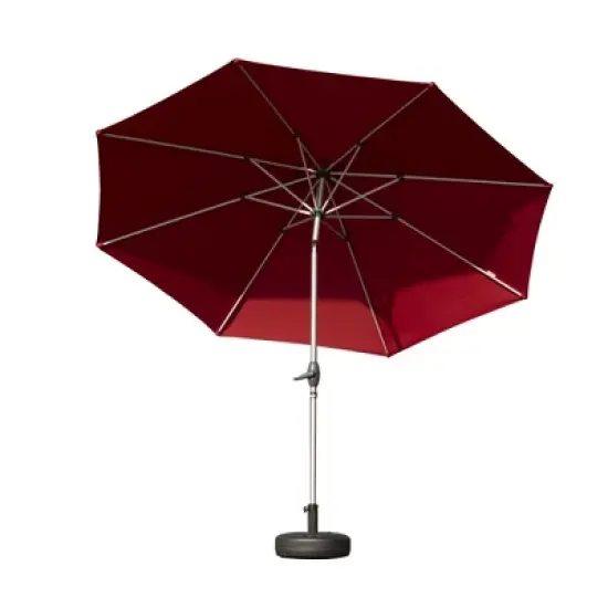 Syemin Outdoor Patio Umbrella with 8 Sturdy Ribs, Push Button Tilt and Crank, Waterproof, UV-Resistant Uitable for Garden, red, 120"*120"*97.2" image {5}