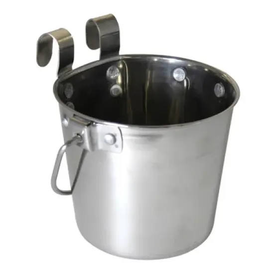 Stainless Steel Pail, Flat Sided Hook-On with Rivets image {6}