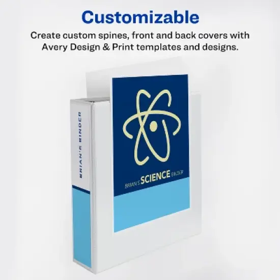 Avery Durable View 3 Ring Binders, 2 Inch Slant Rings, 2 White Binders (46041) image {2}