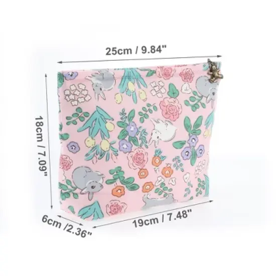 Unique Bargains Women's Durable Rabbit Cosmetic Bag Pink 1 Pc image {1}