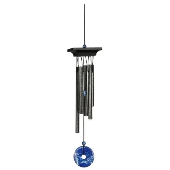 Woodstock Wind Chimes For Outside, Garden D&eacute;cor, Outdoor & Patio D&eacute;cor, Woodstock Blue Lapis Chime Black Wind Chimes image {9}