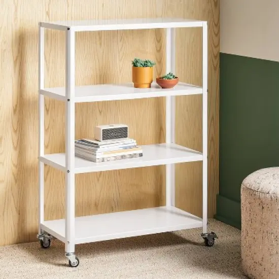 44" 3 Shelf Metal Rolling Bookcase - Room Essentials&trade; image {1}