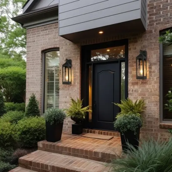 LamQee 20.87 inch Large Outdoor Wall Lights with Seeded Glass Modern Outdoor Wall Lantern Sconces with Dusk to Dawn Sensor image {6}