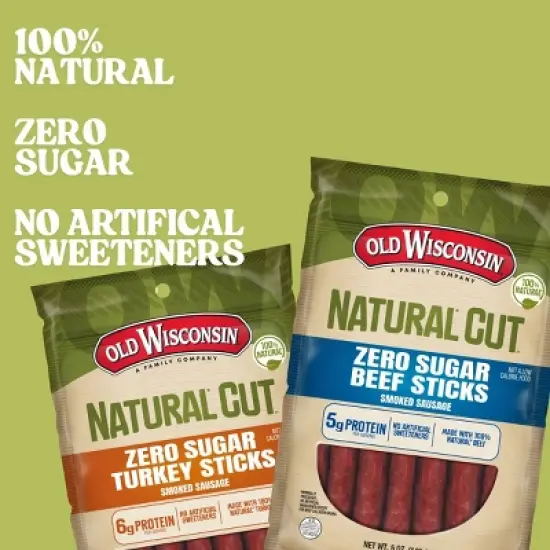 Old Wisconsin Natural Cut Beef Meat Sticks - 5oz image {1}