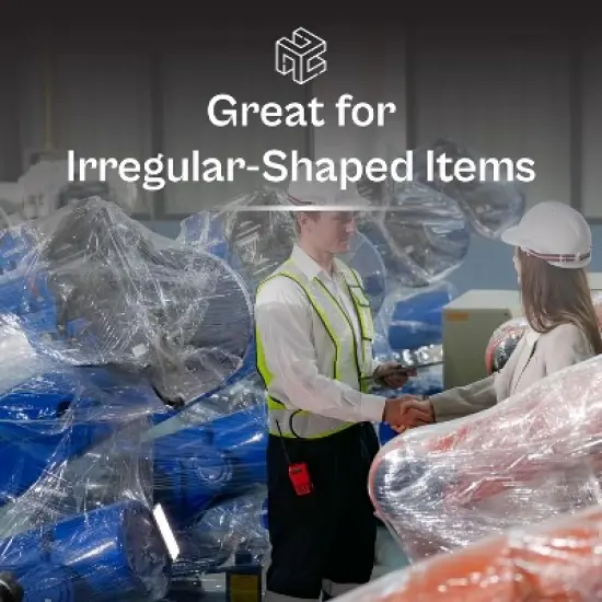 PSBM 4 Rolls 17" x 1476' (34 Gauge) Packing Pre-Stretch Film Hand Shrink Wrap - Blue image {5}