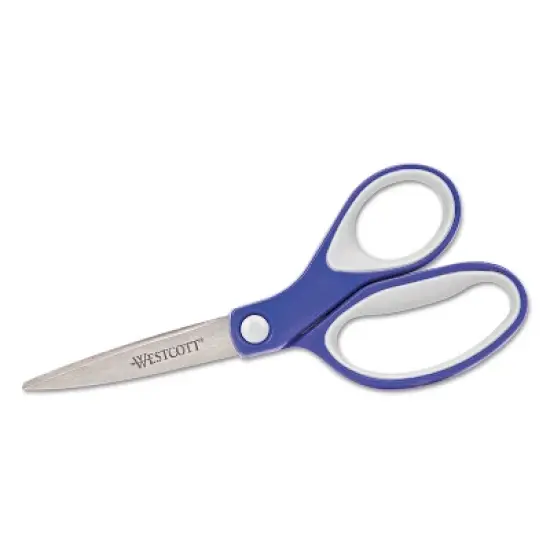 Westcott Straight KleenEarth Soft Handle Scissors 7" Long Blue/Gray 15553 image {1}