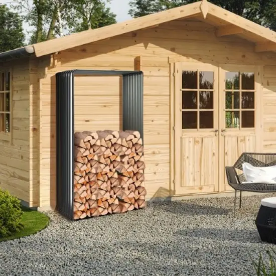 Costway 2 PCS Galvanized Raised Garden Bed Outdoor Planter Box Firewood Rack Log Holder image {1}