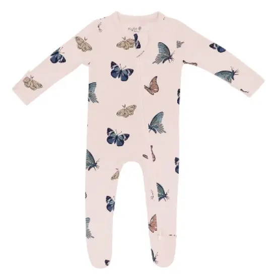 Zippered Footie in Blush Butterfly image {1}
