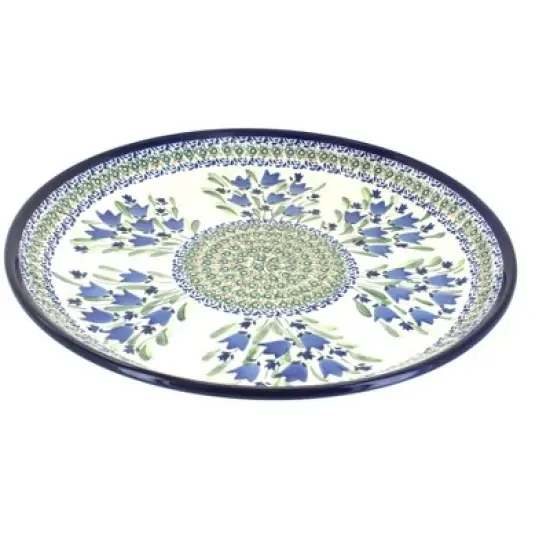 Blue Rose Polish Pottery 1378 Zaklady Large Round Serving Platter image {1}