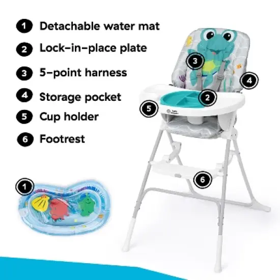 Baby Einstein Ocean Explorers Snack & Splash Compact Folding High Chair image {2}