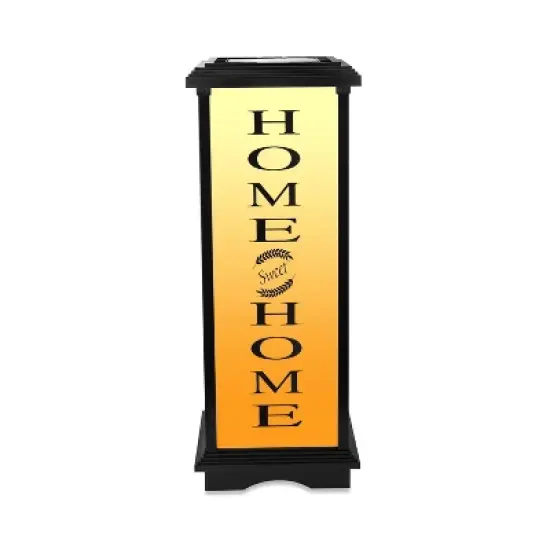 Techko Maid LED Solar 24.4" Welcome Home Medium Decorative Outdoor Lantern Off-White/Yellow image {2}