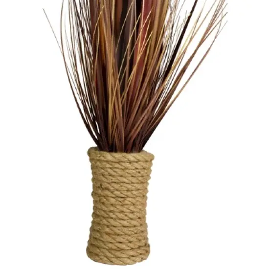 Northlight 34" Brown Artificial Grass Plant in a Rope Pot image {1}