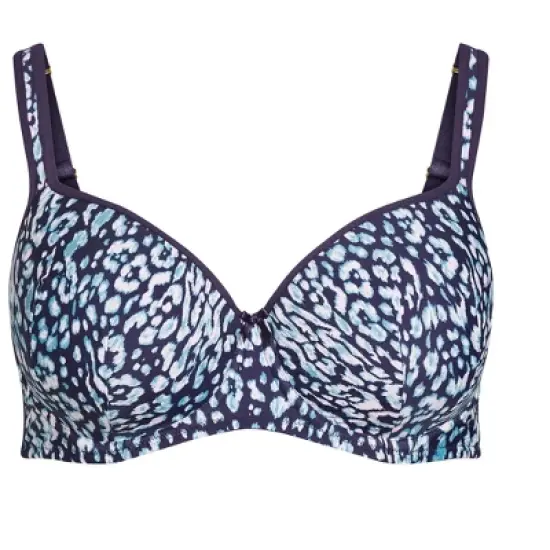 Women's Plus Size Fashion Balcony Print Bra - navy | AVENUE image {4}