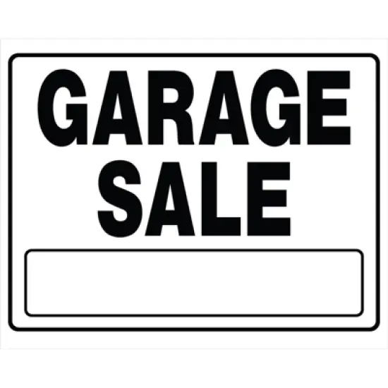 Hillman English White Garage Sale Sign 20 in. H X 24 in. W - Case of 6 image {1}