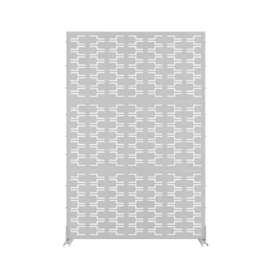 PexFix 72 in. x 47 in. Outdoor Metal Privacy Screen Garden Fence in Bricks Pattern in White image {2}