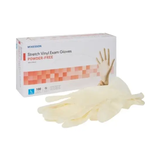 McKesson Vinyl Gloves, Powder-Free, Ivory, Large, 100 Count, 1 Box image {7}
