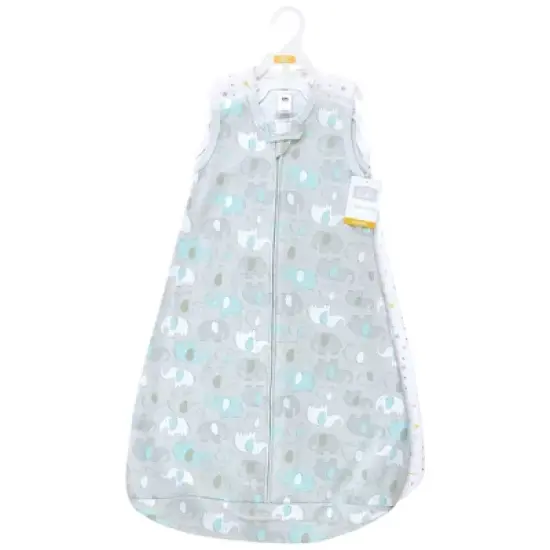 Hudson Baby Cotton Sleeveless Wearable Sleeping Bag, Sack, Blanket, Neutral New Elephant image {1}