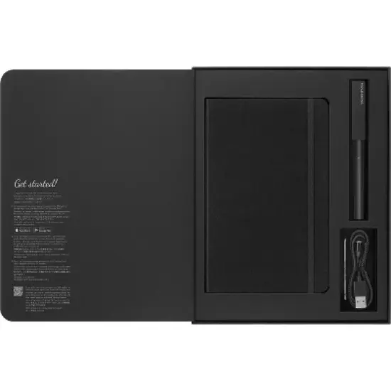 Moleskine 3 Set Bundle Ruled Smart Notebook and Smart Pen LG Hard Cover Black: Digital Notebook, Elastic Closure, Pocket image {4}