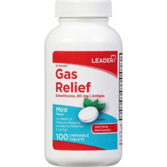 Leader 80 mg Mint Flavor Gas Relief Chewable Tablets 100 ea image {3}