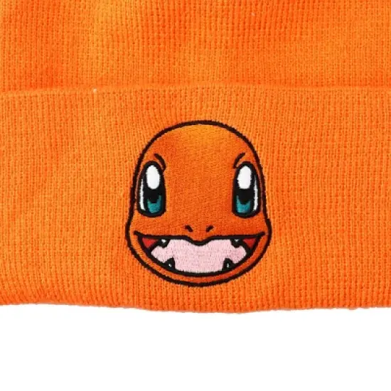 Pokemon Charmander Face Orange Cuff Beanie image {1}