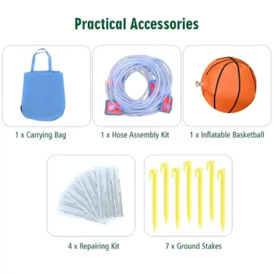 Costway 6 in 1 Inflatable Dual Slide Water Park Climbing Bouncer image {7}