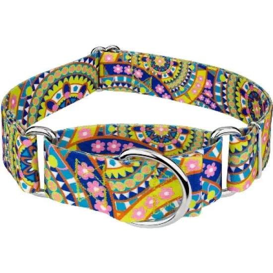 Country Brook Petz 1 1/2 Inch Yellow Boho Mandala Martingale Dog Collar image {6}