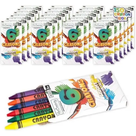 ArtCreativity Crayons Bulk Set - 150 Packs (900 Total), 6ct Boxes, Kids Art image {1}
