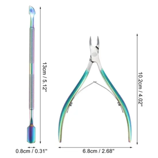 Unique Bargains Stainless Steel Toe Nail Clippers Nipper Pedicure Feet Care Tool Multicolor 1 Set image {3}