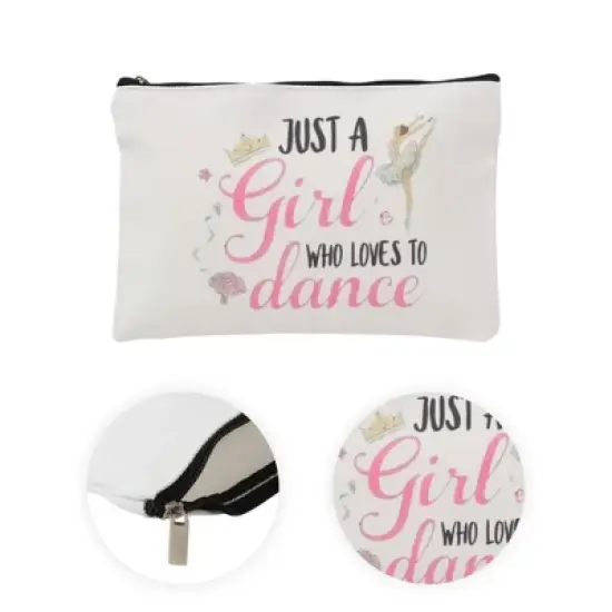 Unique Bargains Durable Dance Figure Pattern Makeup Bag White 1 Pc image {2}
