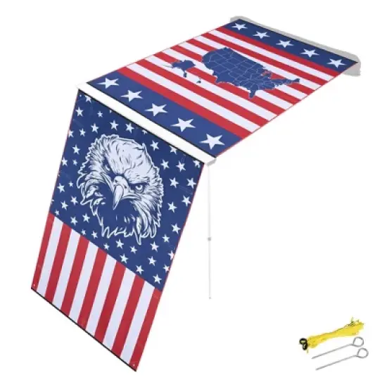 Yescom 4.5x6 Ft Carside Awning Replacement Fabric with Side Wall Roof Rack Overlanding Multicolor image {9}