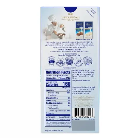 Lindt Classic Recipe Milk Chocolate Candy Bar - 4.4 oz. image {6}