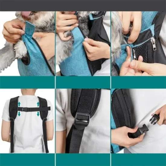 PetAmi Dog Carrier Backpack, Adjustable Ventilated Front Chest Sling Bag, Hiking Camping Travel Pet Puppy Cat image {5}