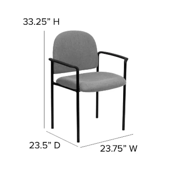 Emma and Oliver Comfort Stackable Steel Side Reception Chair with Arms image {3}