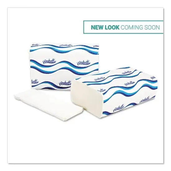 Windsoft Multifold Paper Towels, 1-Ply, White, 9.25 x 9.5, 250/Pack, 16 Packs/Carton image {6}