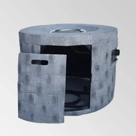 Dino Lightweight 31.75" Concrete Gas Fire Pit Gray - Christopher Knight Home image {3}