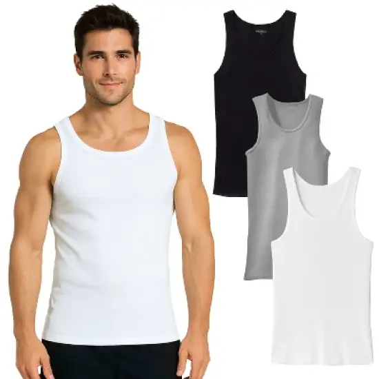 Blu Rock Men's  Ribbed Classic Tank Tops &ndash; 15 Pack image {2}