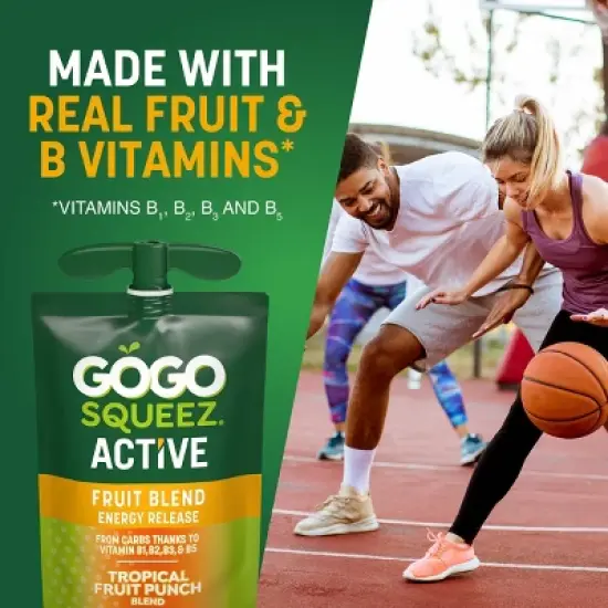 GoGo SqueeZ Active Fruit Blend Energy Release Tropical Fruit Pouches - 39oz/10ct image {3}