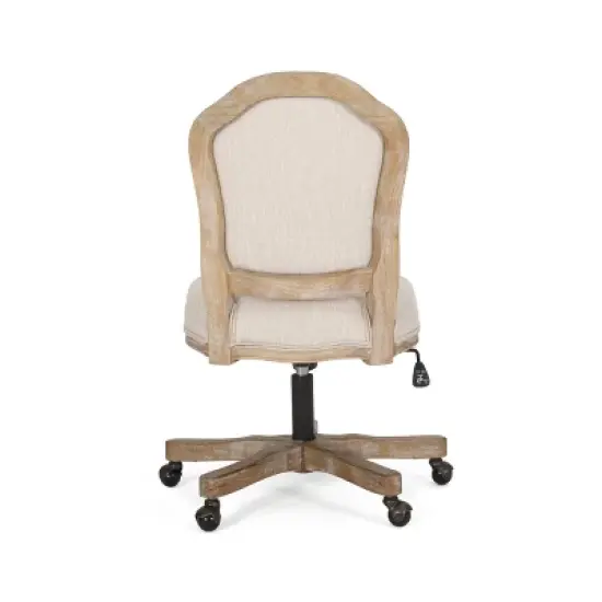 Scilley French Country Upholstered Swivel Office Chair - Christopher Knight Home image {9}